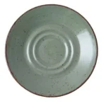 51RUS010-05 ELE RUSTIC D GREEN DOUBLEWELL SAUCER
