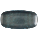 METALLIC BLACK X SQUARED OBLONG PLATE 11.75" BOX 1