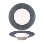 BAMBOO CERAMIC SPINWASH MIST WIDE RIM BOWL 9 1/2