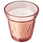 Scented candle in glass, wild strawberry/dark pink