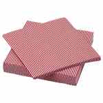 Paper napkin, stripe pattern red/white33x33 cm