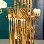 Florence 30PCS GOLD DEC. CUTLERY SET WITH COLOR BO
