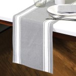 49180457913 TABLE RUNNER GREY BORDER